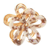 Pince à cheveux acier fleur taupe beige